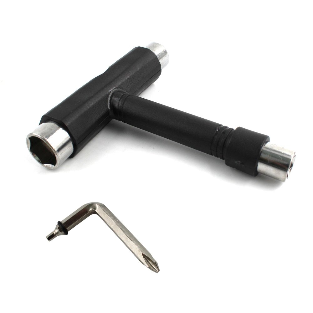 esahpss Black Muti-Function Portable Skateboard ToolsSkateboard Tool is 14,13,9.7mm with an L-Shaped Cross Hex Wrench