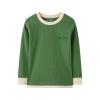 Boys Girls Long Sleeve Thermal Undershirt Kids Layering T Shirt Tops Warm Velvet Bottom Shirt Fall (Green, 5-6 Years) view 1