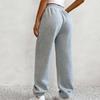 ASHER FASHION Women's Baggy Sweatpants, V Crossover Joggers with Pockets High Waisted Wide Leg Workout Lightweight Sweatpants view 3