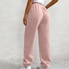 ASHER FASHION Women's Baggy Sweatpants, V Crossover Joggers with Pockets High Waisted Wide Leg Workout Lightweight Sweatpants Pink view 3