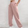 ASHER FASHION Women's Baggy Sweatpants, V Crossover Joggers with Pockets High Waisted Wide Leg Workout Lightweight Sweatpants Pink view 4