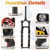 BUCKLOS 26 inch MTB Fork 120 mm Travel, Tapered Rebound Adjust, 15mm100mm Axle Bike Fork & Bike Fork Star Nut Setting Install Tool with Star Nuts & 11PCS Aluminium Alloy Spacers Black view 2