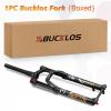 BUCKLOS 26 inch MTB Fork 120 mm Travel, Tapered Rebound Adjust, 15mm100mm Axle Bike Fork & Bike Fork Star Nut Setting Install Tool with Star Nuts & 11PCS Aluminium Alloy Spacers Black view 4