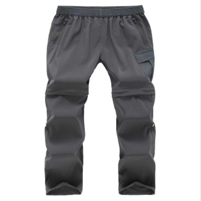 Kids Convertible Trousers Zip Off Pants Boys Girls Quick Dry Lightweight Water Repellent Outdoor Trousers Grey XS