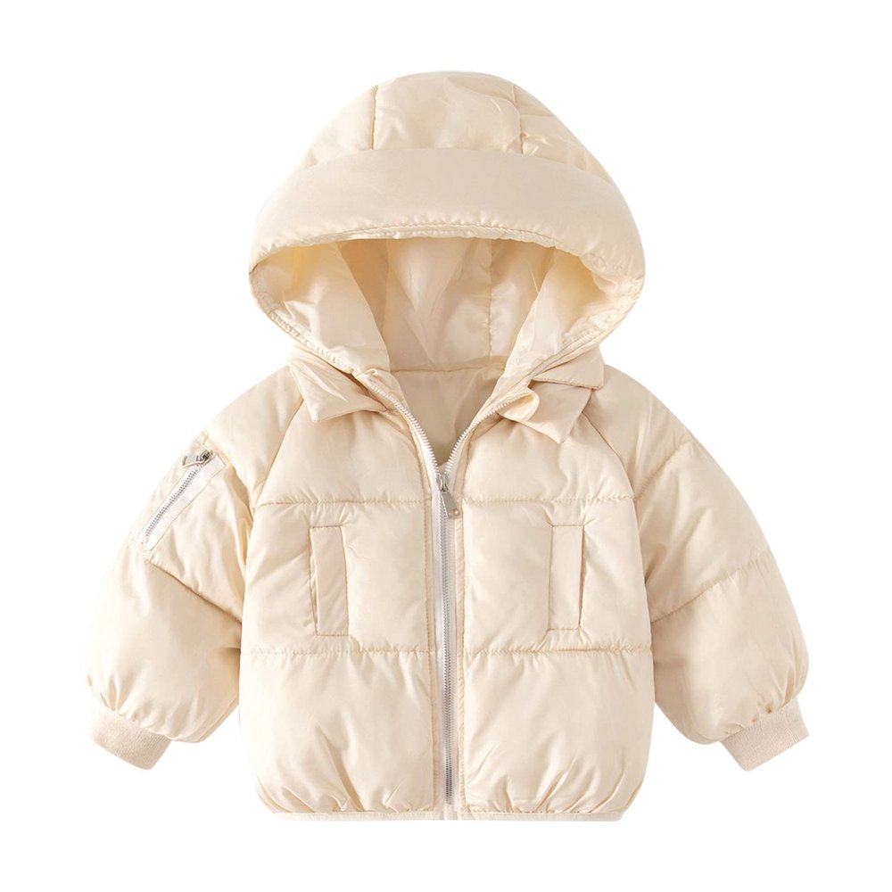 Toddler Baby Boys Girls Solid Long Sleeve Lightweight Puffer Jacket with Hood Kids Winter Coats Infant (A, 4-5 Years)
