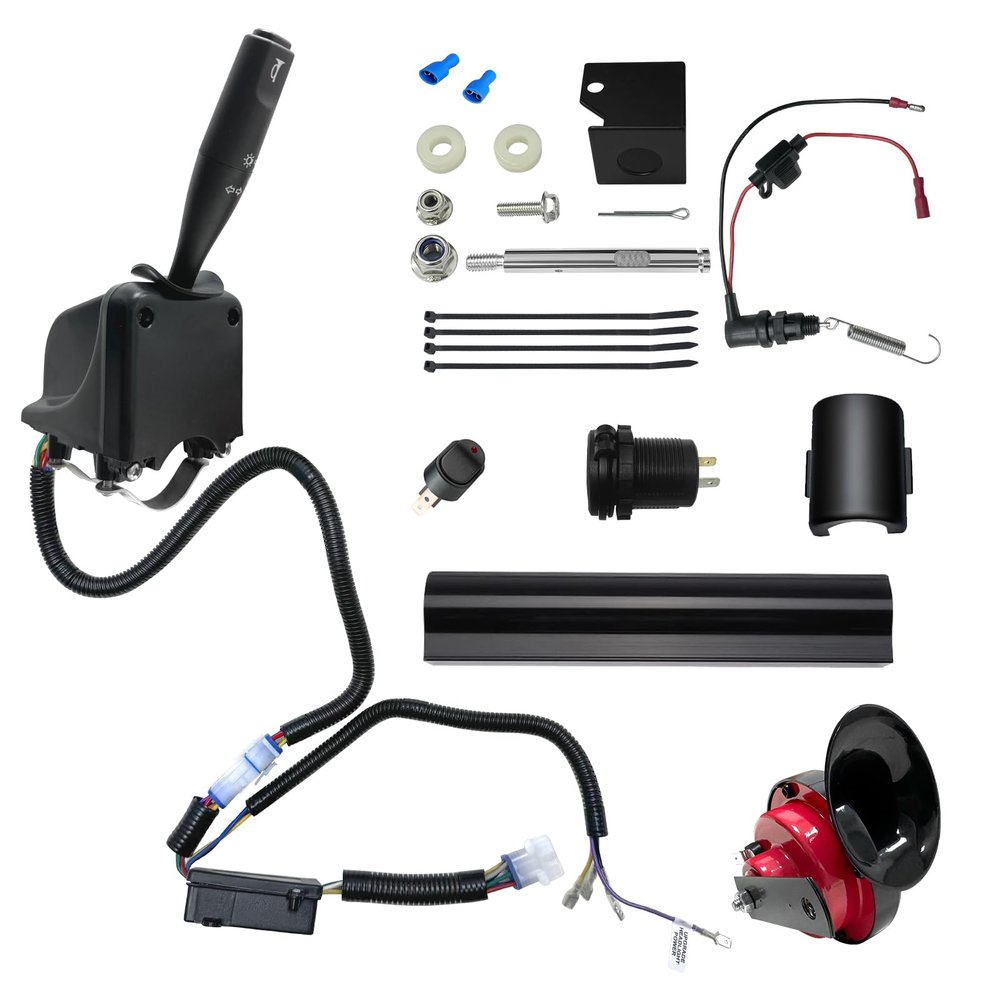 Orle Oko Golf Cart Turn Signal Kit for Yamaha,9-Pin Plug Upgrade Wiring Harness Kit with Horn Brake Light Switch,12V Plug and Play Time Delay Brake