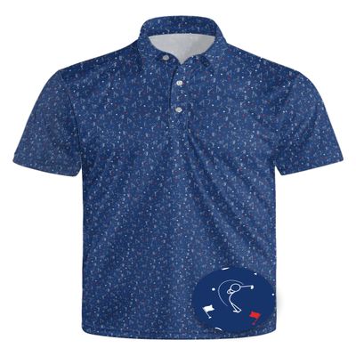 Wemkuqa Funny Golf Shirts for Golf Lover Moisture Wicking Fun Polo Shirts for Men Quick-Dry Short Sleeve Men's Fun 3D Print Golf Polo Shirts - Funny Golfer 2XL