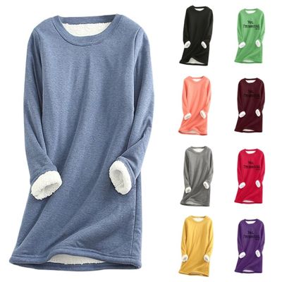 Huneny Warm Sweaters For Women,Fleece Pullover Women,Womens Fleece Sweatshirt,Womens Crewneck Sweatshirt,Sherpa Lined Tops Long Sleeve Thermal Sweater Winter Clothes 2025 A-blue