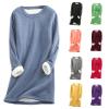 Huneny Warm Sweaters For Women,Fleece Pullover Women,Womens Fleece Sweatshirt,Womens Crewneck Sweatshirt,Sherpa Lined Tops Long Sleeve Thermal Sweater Winter Clothes 2025 A-blue view 1