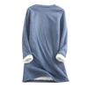 Huneny Warm Sweaters For Women,Fleece Pullover Women,Womens Fleece Sweatshirt,Womens Crewneck Sweatshirt,Sherpa Lined Tops Long Sleeve Thermal Sweater Winter Clothes 2025 A-blue view 4