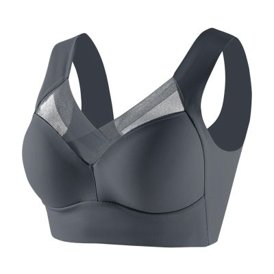 Zenchic Seamless Sexy Push Up Wireless Bra - Lysine Charm, Ice Silk Posture Correcting Bra Dark Blue 40C
