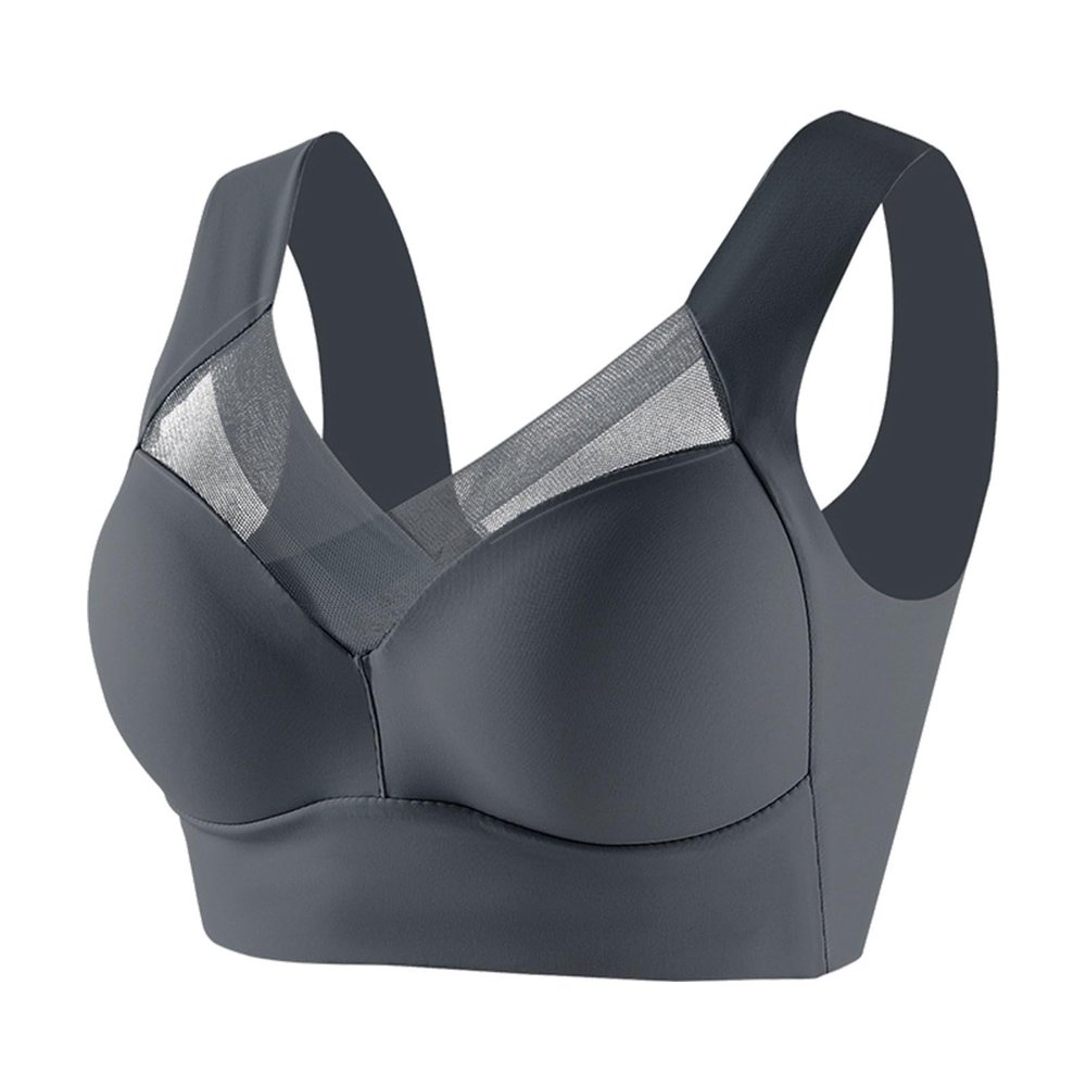 Zenchic Seamless Sexy Push Up Wireless Bra - Lysine Charm, Ice Silk Posture Correcting Bra Dark Blue 40C