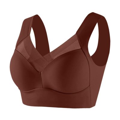 Zen Chic Posture Correction Bra - Seamless Sexy Push Up Wireless Bra - Ice Silk Coffee 36A