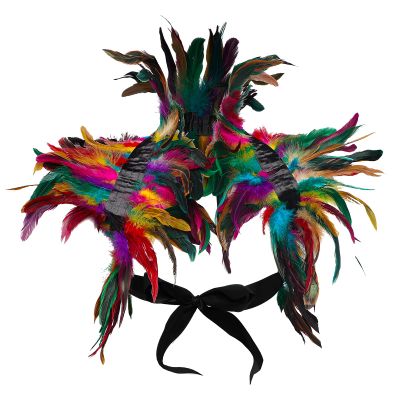 Beisto Halloween Feather Shawl Adult Shoulder Wrap Furry Cape Shrug Evil Cosplay Party Costume Accessories Outfits