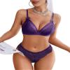 Avidlove Lingerie Set For Women Sexy Lingerie 2 Piece Lace Bra and Panty Sets Babydoll Outfits Purple view 1