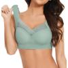 Zen Chic Seamless Sexy Push Up Wireless Bra - Ice Silk Posture Correcting Bra, Green, 38C view 2