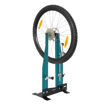 Wheel Truing Stand, Adjustable Width (3.5-5.9 inches) Bicycle Wheel Alignment Repair Tool with 360  Rotation Dual Adjustment for 27.5-29 inch Wheels and 140-180mm Brake Disc Diameter (Upgrade model)