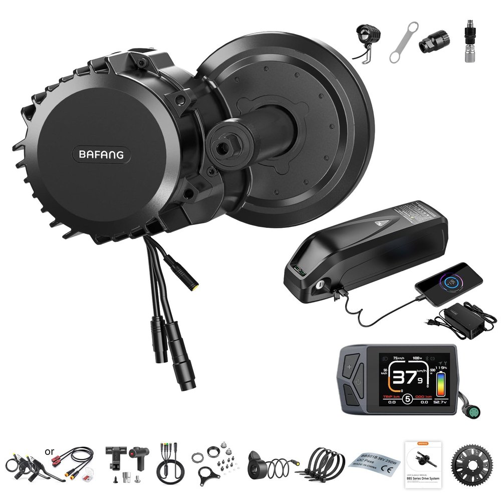 Bafang BBS-HD 1000W Mid Drive Kit,Upgraded BBS03 M615 48V/52V Mid Drive Ebike Conversion Kit with Optional Display & 46T Sprockt for BB 68-73MM/85-105MM/105-125MM Mountain Bike,City Bike,Road Bike