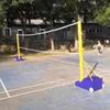 ZHPPED Kids Adults Volleyball Net Outdoor Adjustable Height 5-7 Foot, Heavy Duty Badminton Combo Set for Backyards with Nylon Nets, Metal Poles and Rolling Base view 1