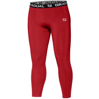 Boys' Compression Pants Youth Thermal Base Layer Fleece Tights Sports Basketball Leggings for Boys (Red,XL)