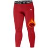 Boys' Compression Pants Youth Thermal Base Layer Fleece Tights Sports Basketball Leggings for Boys (Red,XL) view 2