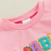 JLKGICF Toddler Baby Girl Thanksgiving Outfit Gobble Sweatshirt Crewneck Pullover Sweater Long Sleeve Shirts Fall Clothes(Pink Gobble Gobble, 18-24 Months) view 3