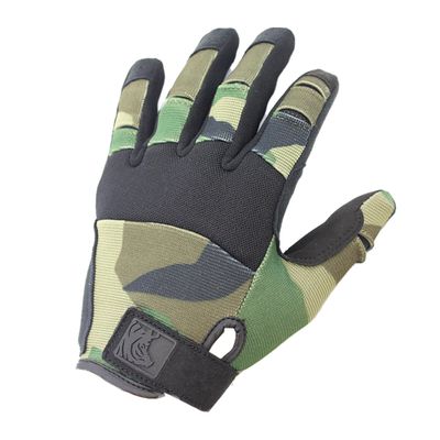 PIG Alpha Full Dexterity Tactical Gloves for Shooting, Touchscreen Compatible, Breathable, 1 Pair, Woodland, Large