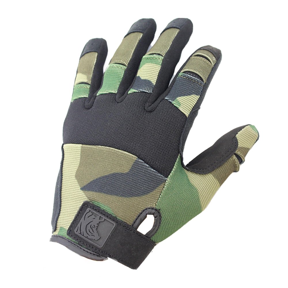 PIG Alpha Full Dexterity Tactical Gloves for Shooting, Touchscreen Compatible, Breathable, 1 Pair, Woodland, Large