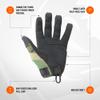 PIG Alpha Full Dexterity Tactical Gloves for Shooting, Touchscreen Compatible, Breathable, 1 Pair, Woodland, Large view 3