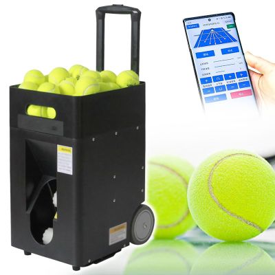Automatic Smart Tennis Ball Server Machine, Tennis Pitching Machine with App/Remote Control, Tennis Ball Launcher for Tennis Practice, Tennis Training Machine