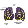 Arena Unisex Adult Vortex Evolution Swimming Hand Paddles for Women and Men Adjustable Straps Curved Design, Plum/Arctic Lime, Medium view 2