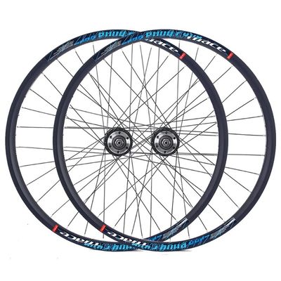 Mountain Bikes Wheelset 24 Inch Aluminum Alloy Rim 32H Disc Brake Set Quick Release Front Rear Wheels for Folding Bicycles 7/8 Speed Rotary Flywheel 2000g