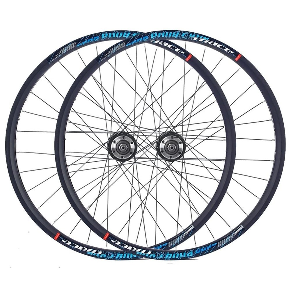 Mountain Bikes Wheelset 24 Inch Aluminum Alloy Rim 32H Disc Brake Set Quick Release Front Rear Wheels for Folding Bicycles 7/8 Speed Rotary Flywheel 2000g