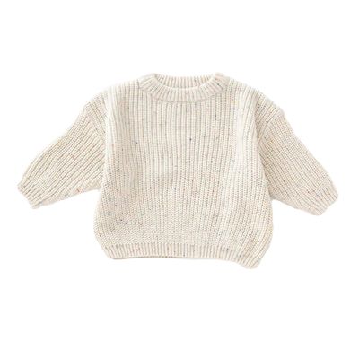 Bestgift Children's Solid Color Sweater Fall and Winter Pullover Knit Sweater Tops White 2 Large