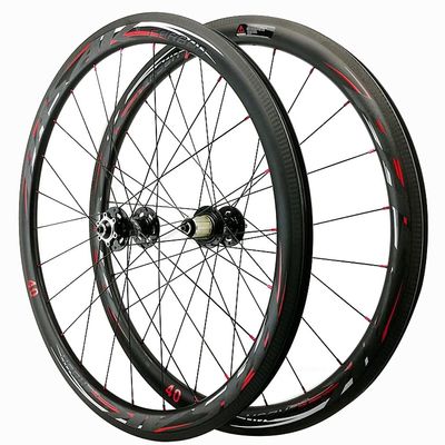 700c Road Bikes Wheelset Carbon Rim 29" 40/55mm Disc Brake C/V Brake Quick Release Bicycles Wheels 1760g 20/24 Hole Hub for 7/8/9/10/11/12 Speed Cassette