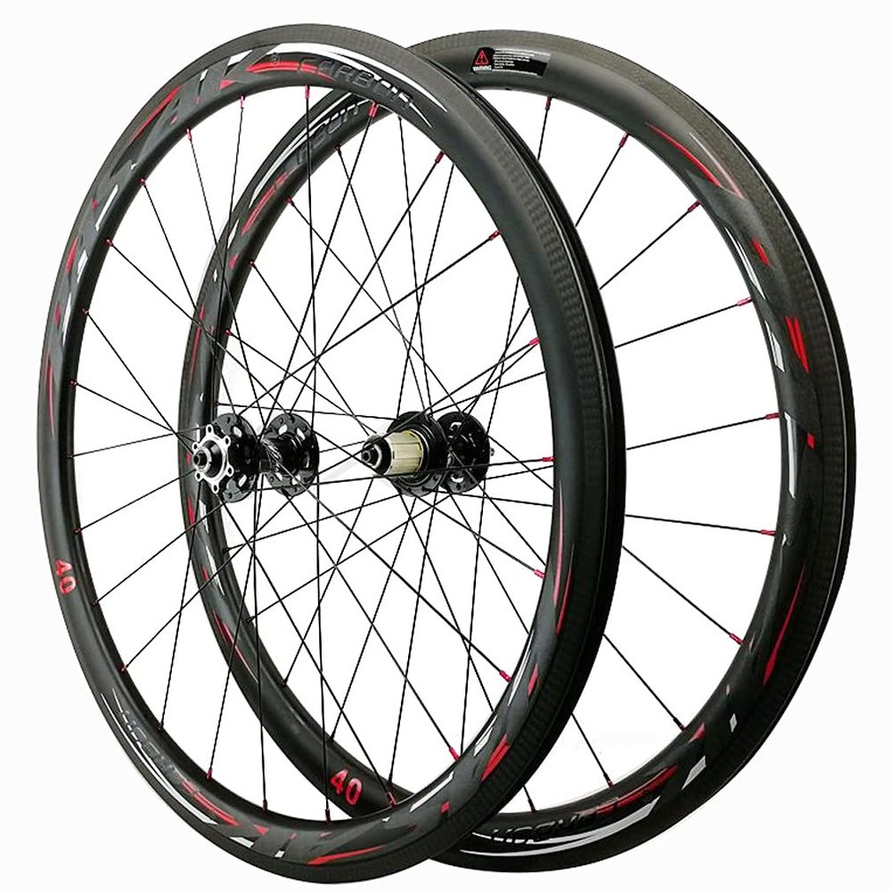 700c Road Bikes Wheelset Carbon Rim 29" 40/55mm Disc Brake C/V Brake Quick Release Bicycles Wheels 1760g 20/24 Hole Hub for 7/8/9/10/11/12 Speed Cassette