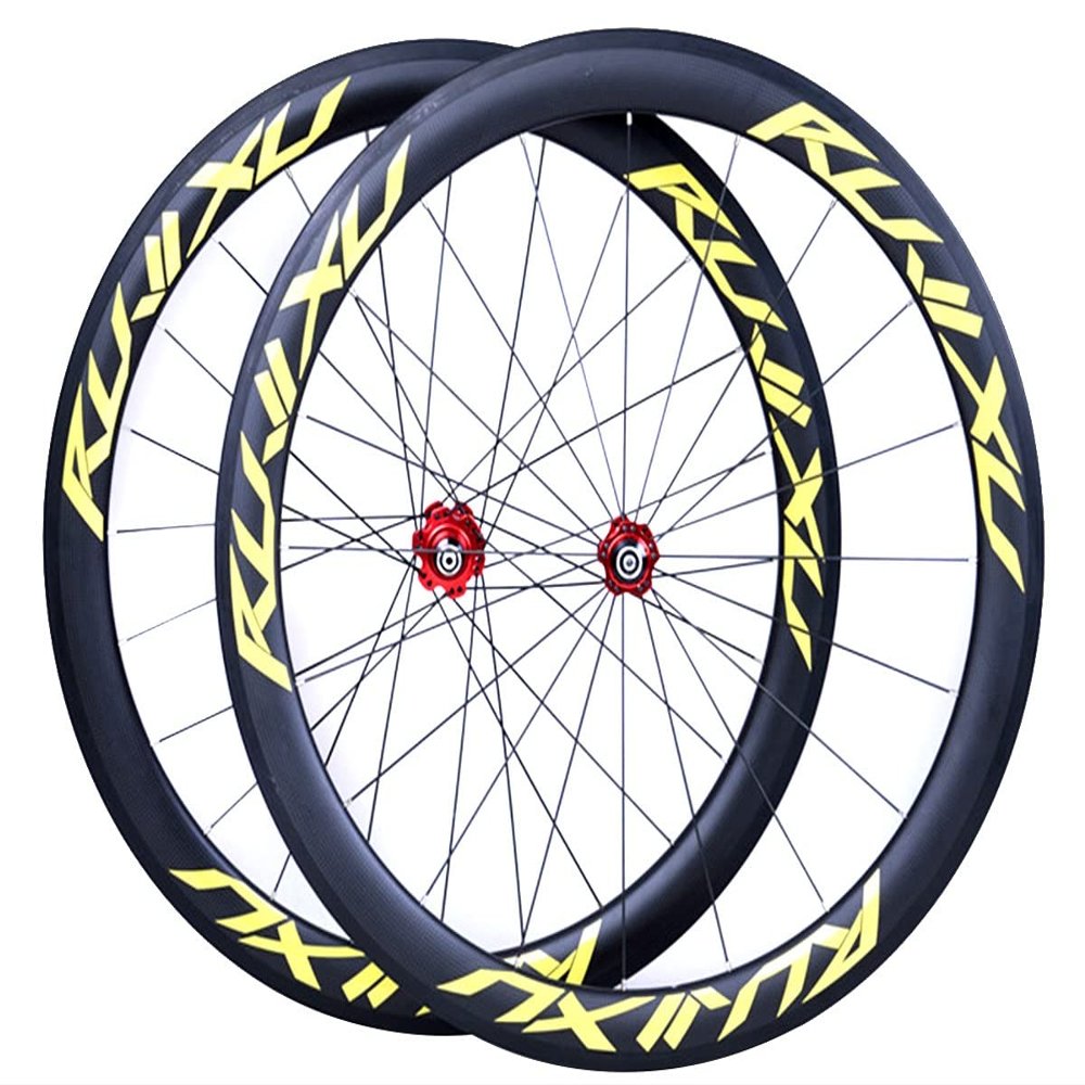 700c Road Bikes Wheelset Carbon Rim 29" 38/50mm C/V Brake Quick Release Bicycles Wheels 1556g 20/24 Hole Hub for 7/8/9/10/11 Speed Cassette