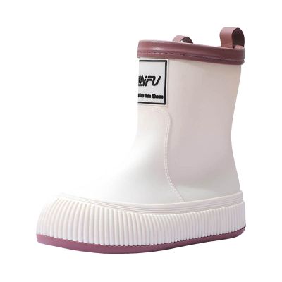 IWIHMIV Girls Rain Boots Rainboots for Toddlers Girls Toddler Rain Boots Kids Rain Boots Waterproof Rubber Boots for Girls And BoysWhite-2,12.5