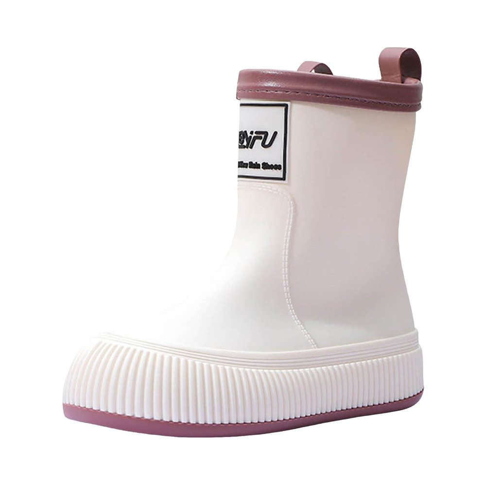 IWIHMIV Girls Rain Boots Rainboots for Toddlers Girls Toddler Rain Boots Kids Rain Boots Waterproof Rubber Boots for Girls And BoysWhite-2,12.5