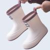 IWIHMIV Girls Rain Boots Rainboots for Toddlers Girls Toddler Rain Boots Kids Rain Boots Waterproof Rubber Boots for Girls And BoysWhite-2,12.5 view 2