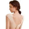 Women Elastic Soft Underwear Lingerie Tops 2 in 1 Built-in Shoulder Pad Ladies Padded Tank Top Shirt(Skin color,Small) view 3