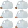 (6 PACK) 128 Oz Empty Plastic Gallon Juice Bottles with Tamper Evident ORANGE Caps - Smoothie Bottles - Ideal for Juices, Milk, Smoothies, Picnic's and Even Meal Prep - Made in USA
