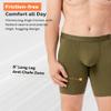 DAVID ARCHY Men's Underwear Stretch Soft Boxer Briefs Breathable with Fly Long Leg Performance Underwear for Men 3 Pack (XL, Black/Dark Brown/Olive Green - 8" in 3 Pack) view 3