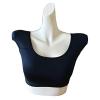 Women Elastic Soft Underwear Lingerie Tops 2 in 1 Built-in Shoulder Pad Ladies Padded Tank Top Shirt(Black,X-Large) view 3