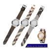 HUOJUA Plaid Pattern Leather+PU Strap 12 14 16 18 20 22mm Black Brown Bracelet Compatible With BU19384 Men And Women Watch Chain(Brown rose gold B,20mm) view 2