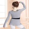 Avrigirl Knitted Crop Grey Dance Sweater for Girls, Ballet Skirts with Shorts Cover up for Leotards view 2