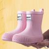 IWIHMIV Girls Rain Boots Rainboots for Toddlers Girls Toddler Rain Boots Kids Rain Boots Waterproof Rubber Boots for Girls And BoysPink-2,12.5 view 3