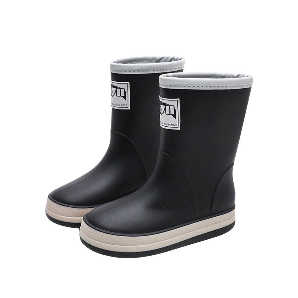 IWIHMIV Girls Rain Boots Rainboots for Toddlers Girls Toddler Rain Boots Kids Rain Boots Waterproof Rubber Boots for Girls And BoysBlack-3,10