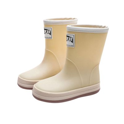 IWIHMIV Girls Rain Boots Rainboots for Toddlers Girls Toddler Rain Boots Kids Rain Boots Waterproof Rubber Boots for Girls And BoysBeige-3,3