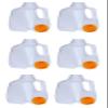32 Oz Plastic Mini Jugs (6 PACK) 1-Quart / 32-Ounce Bottles with Orange Snap-On Caps for Juice, Water, Sports and Protein Drinks and Milk, BPA-Free, Made in USA view 1